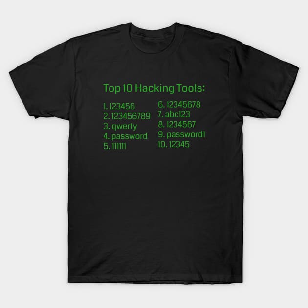 Top Hacker Tools T-Shirt by GregFromThePeg